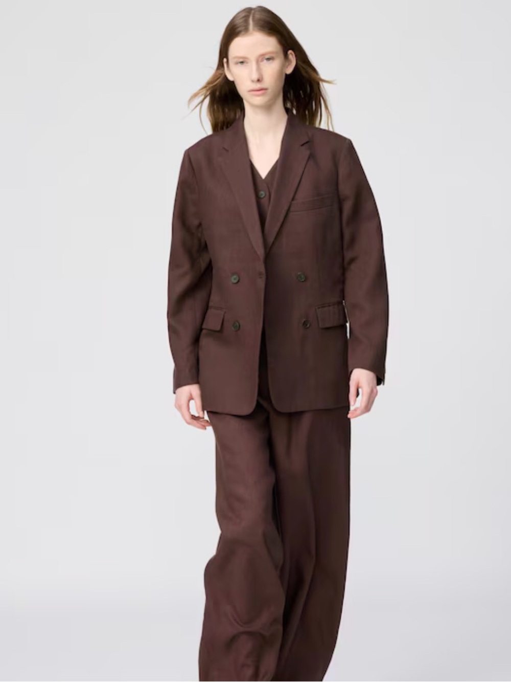 Uniqlo Brown premium linen jacket